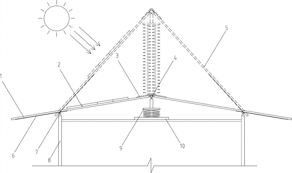 一种可调节倾斜度的太阳能遮阳屋面的制造方法与工艺