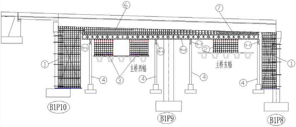 一种多层桥梁结构的排架装置及交叉施工方法与流程