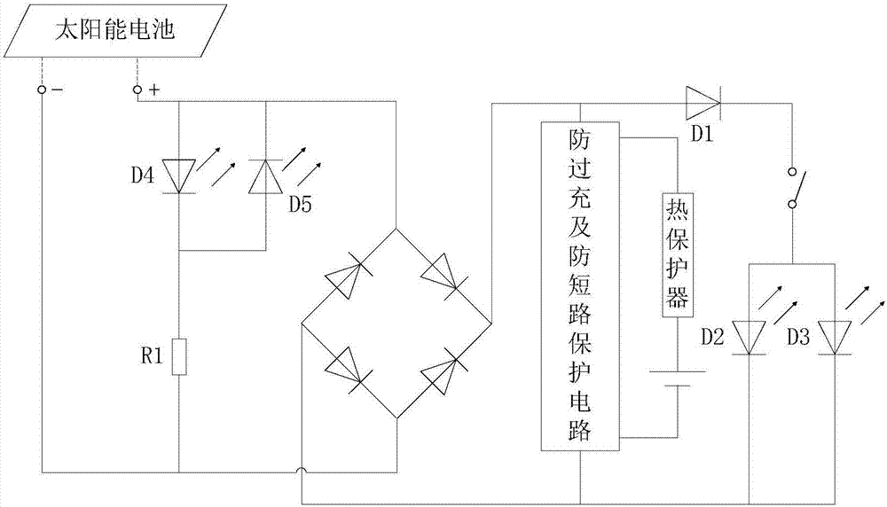 一種任意極性輸入的短路保護(hù)太陽能充電LED燈的制造方法與工藝