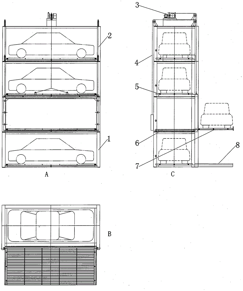 一种组合式立体停车场的制作方法