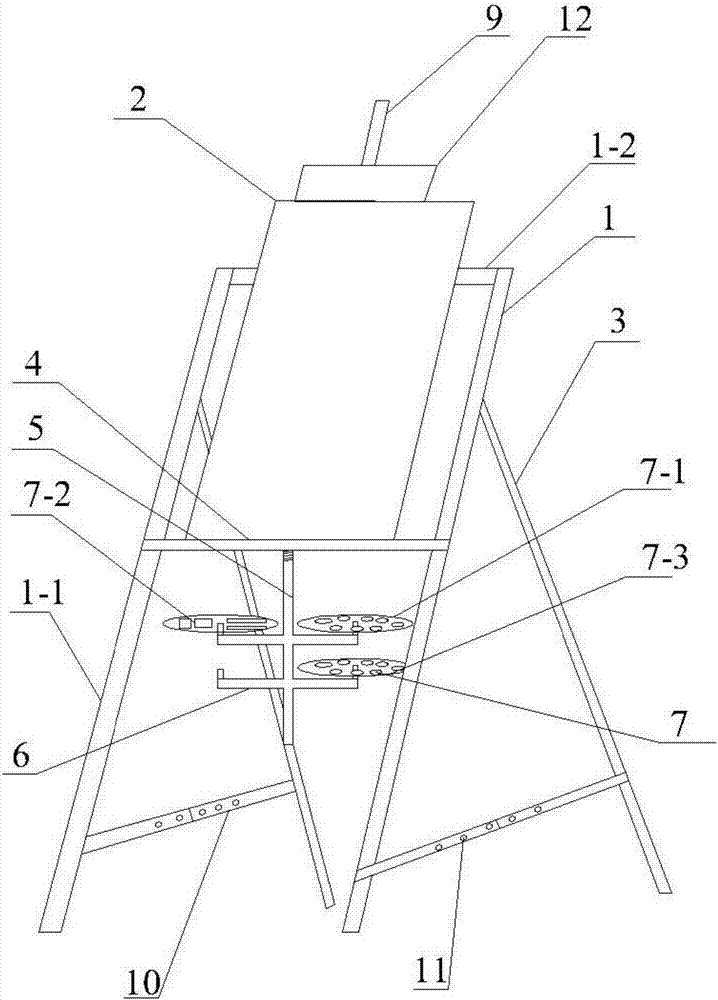 一種室內(nèi)設(shè)計(jì)教學(xué)用畫架的制造方法與工藝