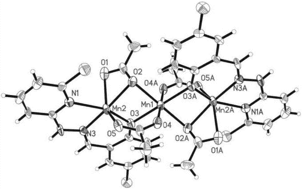 一种磁性材料5‑氯水杨醛缩‑2‑氯‑6‑肼基吡啶席夫碱锰配合物及合成方法与流程