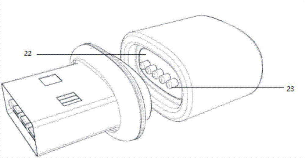 一种磁吸式双面usba公对a母连接器的制作方法