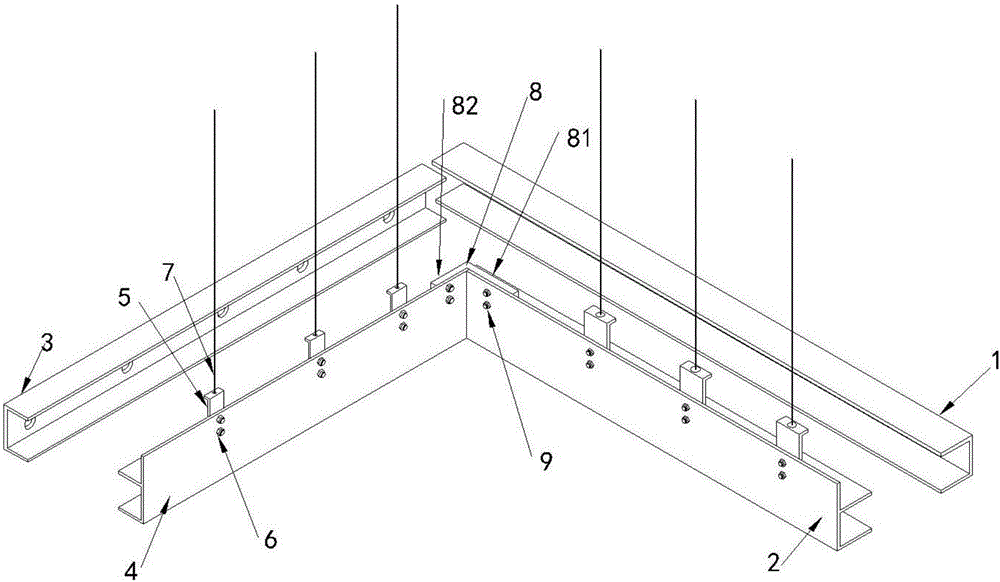 F型龙骨吊顶转角固定结构的制造方法与工艺