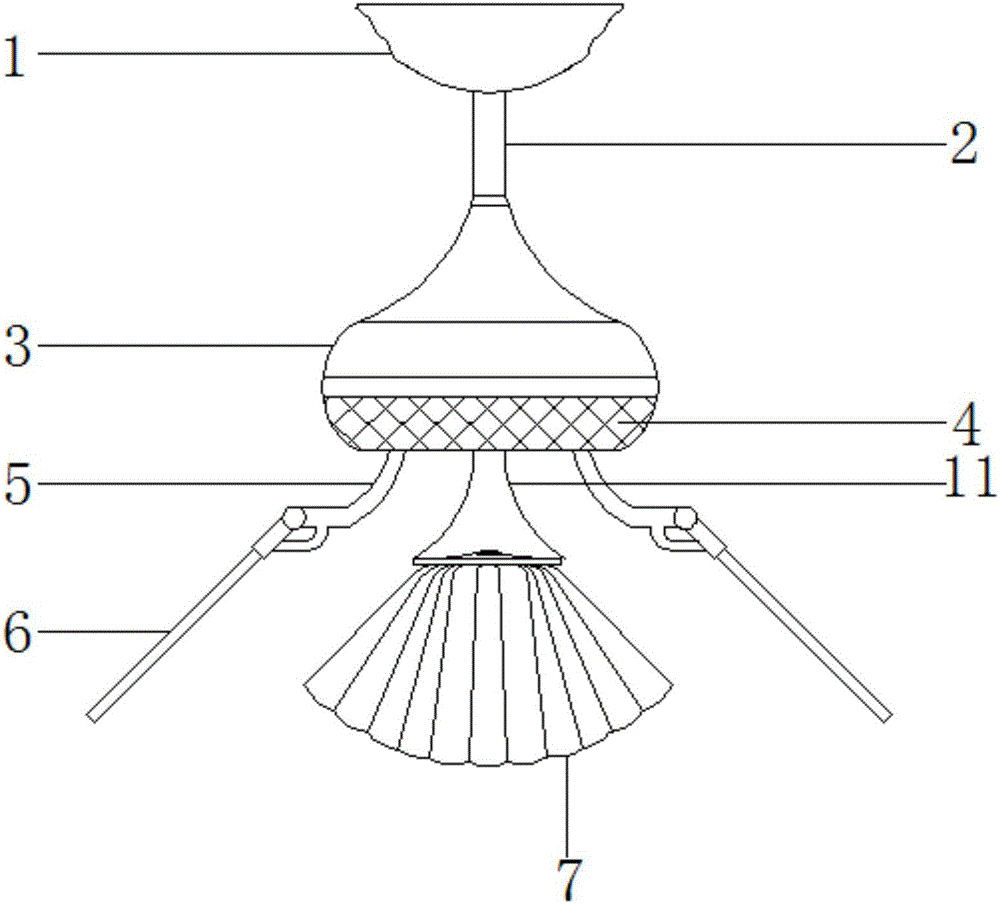 一种扇叶可缩放的装饰吊扇灯的制造方法与工艺