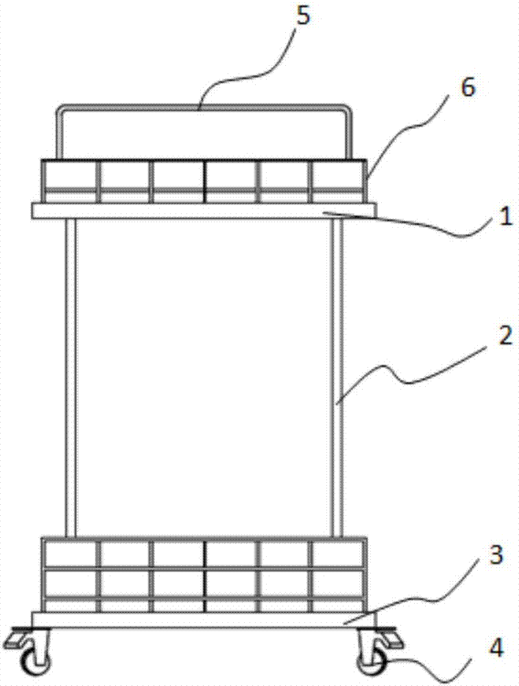 用于運(yùn)輸永磁直驅(qū)風(fēng)力發(fā)電機(jī)轉(zhuǎn)子配膠膠桶的移動(dòng)工裝的制造方法與工藝