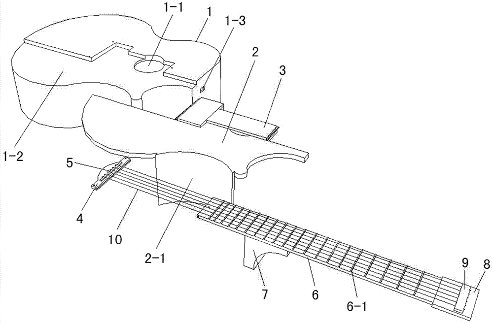 一種便于安裝與調(diào)試琴弦的組合式吉他的制造方法與工藝