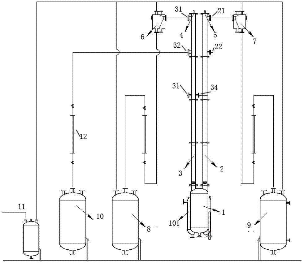 连续式双塔蒸馏装置的制作方法
