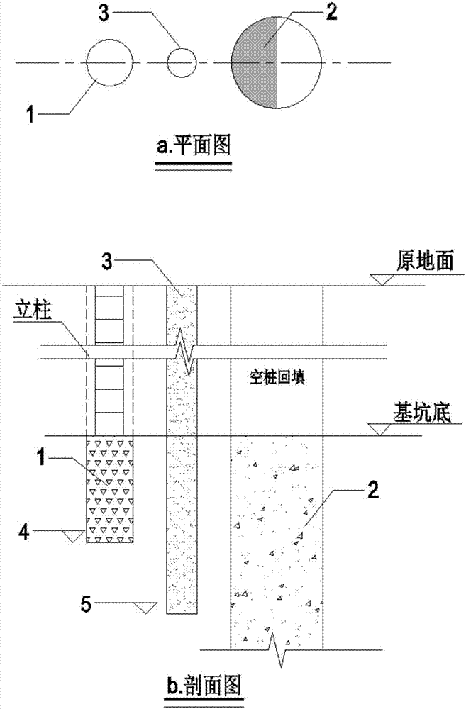 一种用于隔离立柱桩与工程桩施工干扰的结构的制造方法与工艺