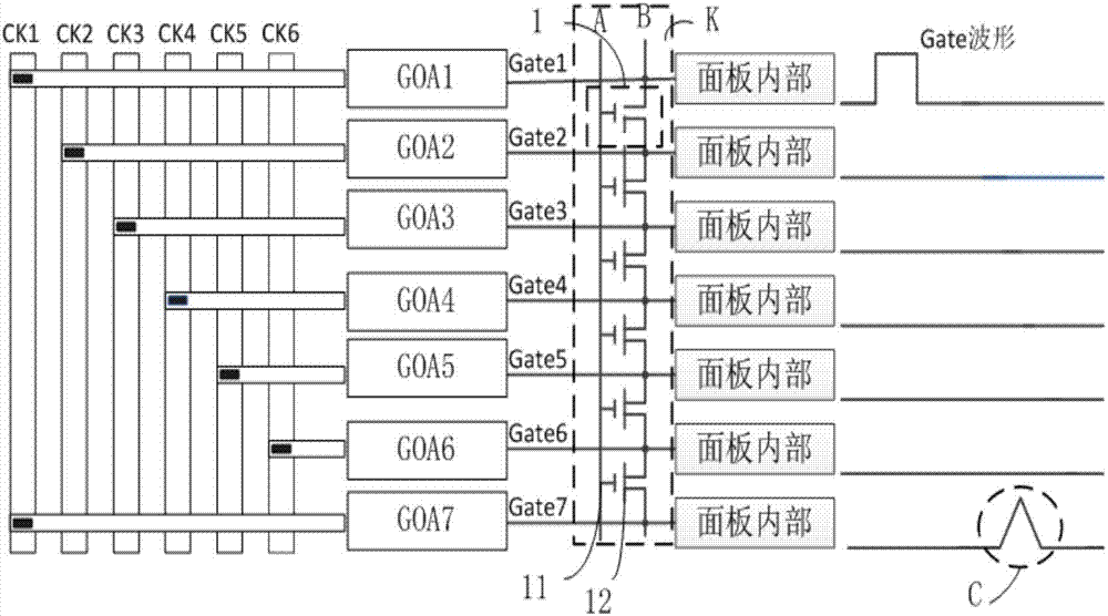 GOA驅(qū)動電路、陣列基板、顯示裝置及面板的異常檢測方法與流程