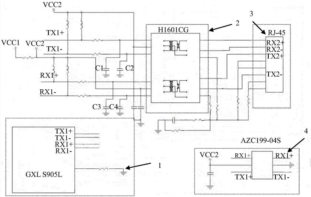 一種提高網(wǎng)絡(luò)接口電磁干擾的電路的制造方法與工藝