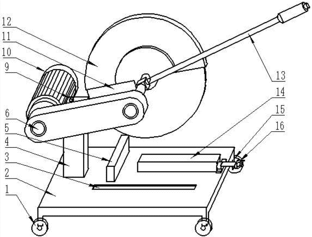 一种带有滚轮收放装置的型材切割机的制造方法