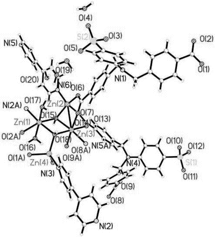 一种荧光材料4‑(N,N′‑双(4‑羧基苄基)氨基)苯磺酸锌配合物及合成方法与流程