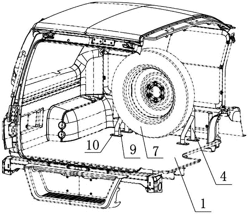 純電動(dòng)工程車備胎的安裝結(jié)構(gòu)的制造方法與工藝