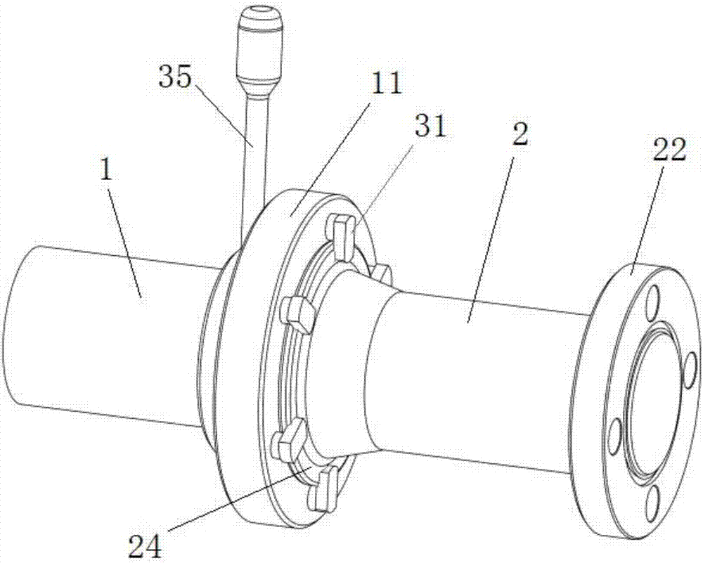 一种空心车轴探伤连接结构及用于该连接结构的适配器的制造方法与工艺