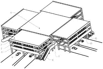 十字道路口巷道堆垛多層商場天橋四梯車庫的制造方法與工藝