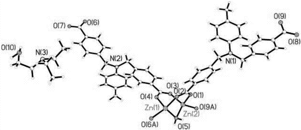 4‑(N,N′‑双(4‑羧基苄基)氨基)甲苯锌配合物及合成方法与流程