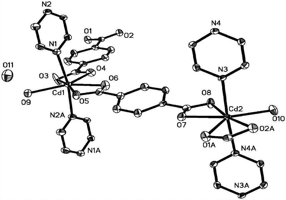 以对苯二甲酸和吡嗪构筑的镉配合物的结构及其荧光性质的制造方法与工艺