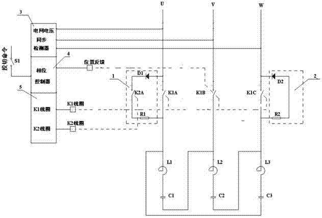 帶有輔助開關(guān)觸點的單臺三極預(yù)充電同步開關(guān)補償裝置的制造方法