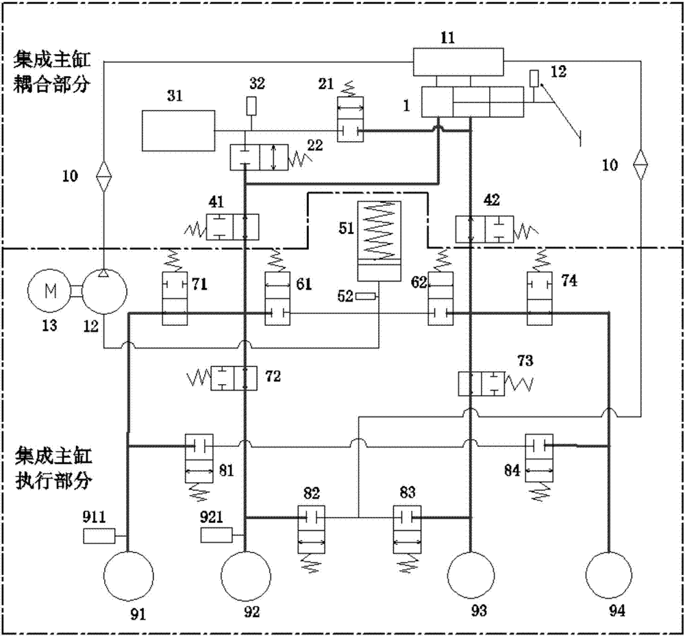 一種帶能量回收的線性控制制動(dòng)系統(tǒng)及控制方法與流程