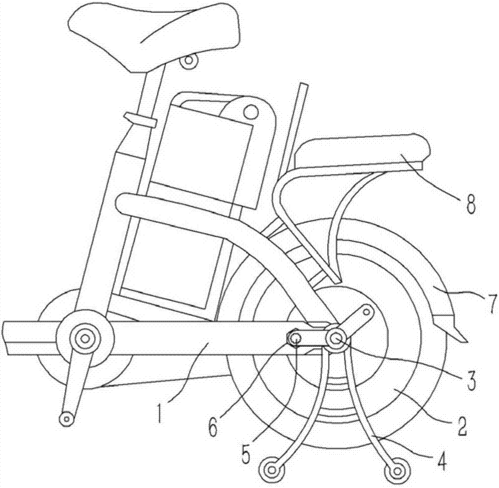 一种带滚轮托架的电动自行车的制造方法与工艺