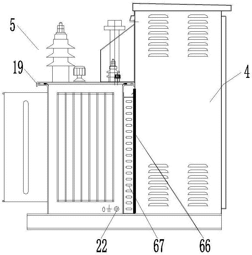 一种横向一体化柱上变压器台变电箱和综合配电箱的排布结构的制造方法与工艺