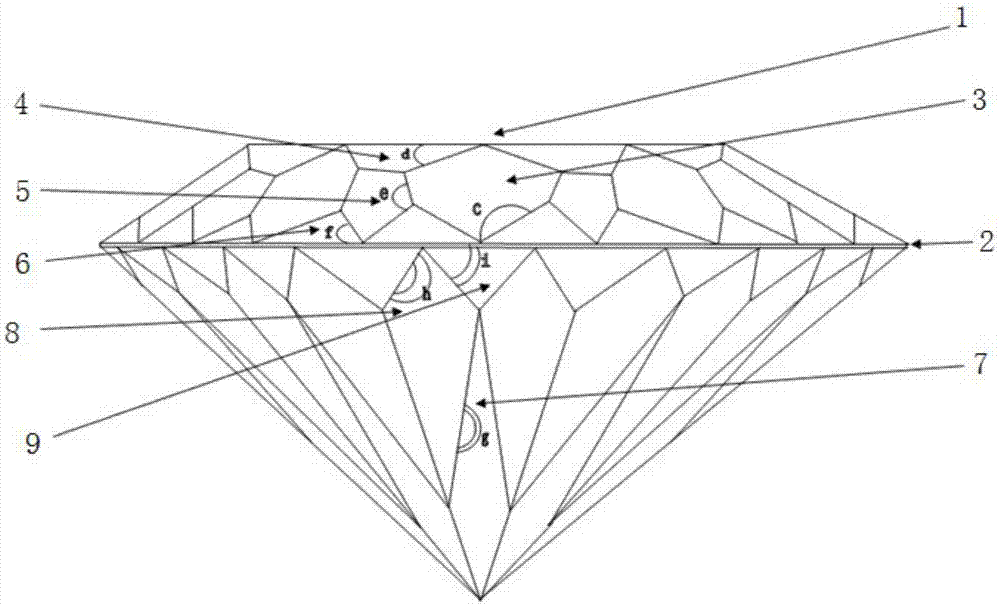 一种内部呈现十心十箭结构的101刻面的钻石结构的制造方法与工艺