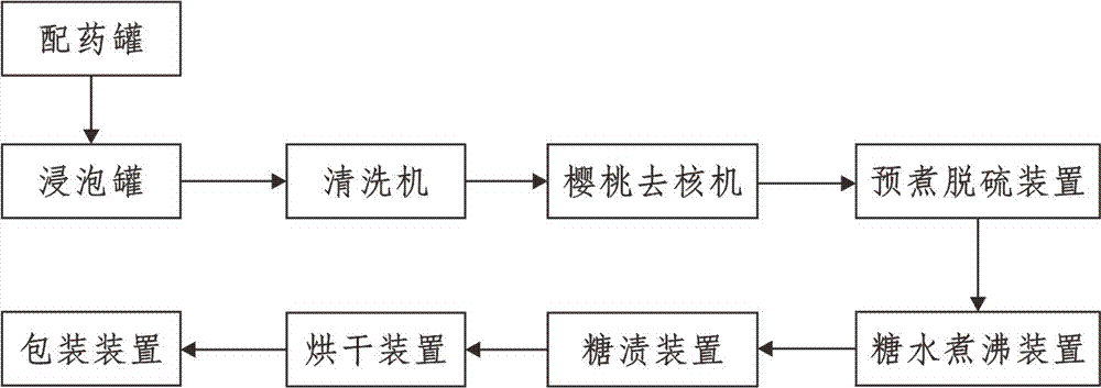 一种樱桃果脯的生产线系统的制作方法