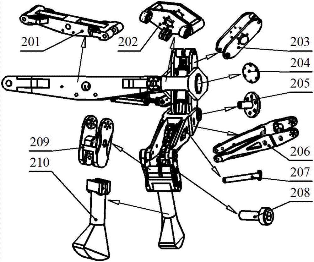 一種可變拓?fù)浣Y(jié)構(gòu)的四足機(jī)器人機(jī)構(gòu)的制造方法與工藝