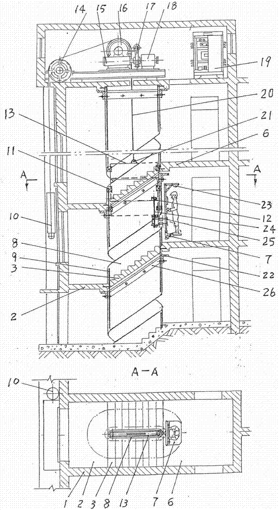 能在楼梯间的梯井中运行的外挂旋行式电梯的制造方法与工艺