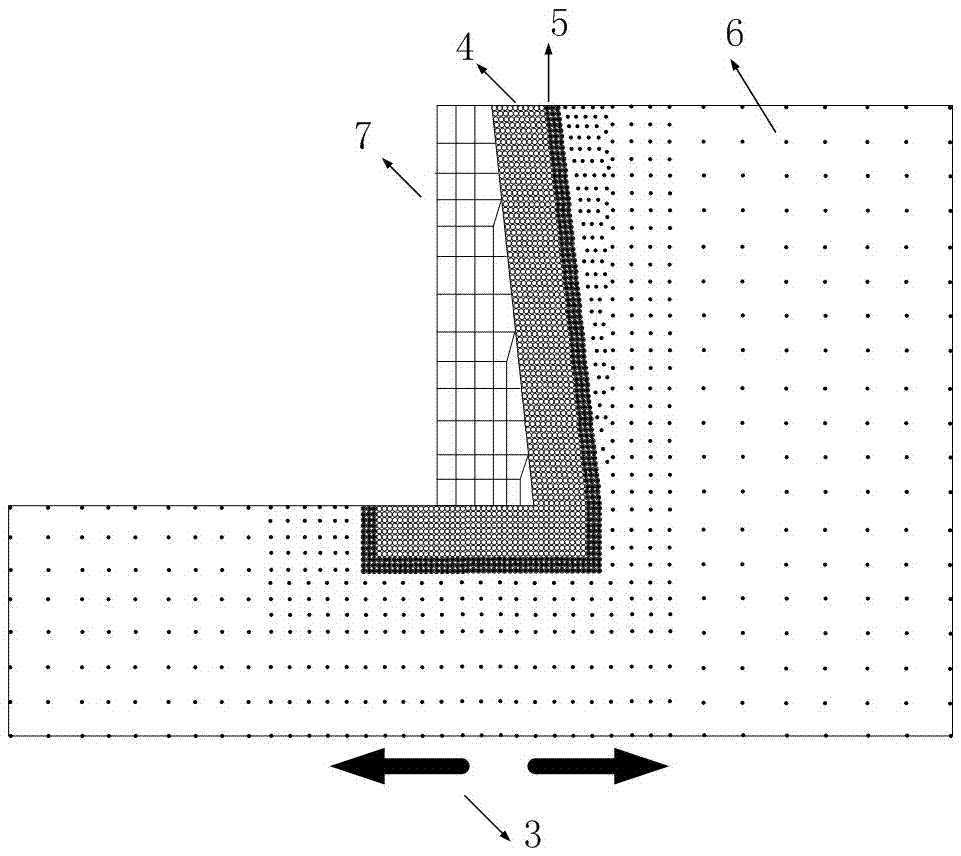 地震中重力式挡土墙抗滑分析的离散颗粒‑SPH耦合模拟方法与流程