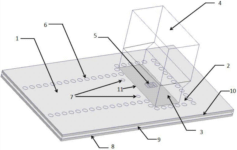 一种Ka波段矩形波导到基片集成波导的垂直过渡装置的制造方法