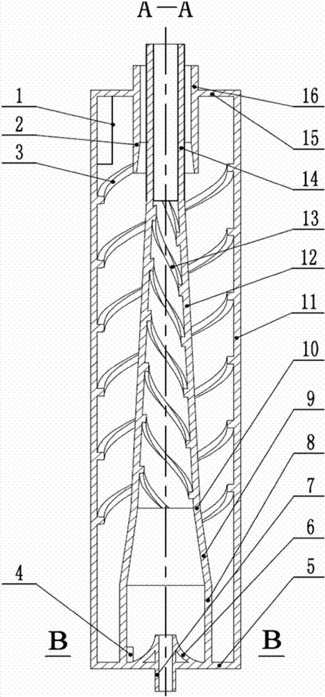 一种带螺旋结构的三相旋流分离器的制造方法与工艺