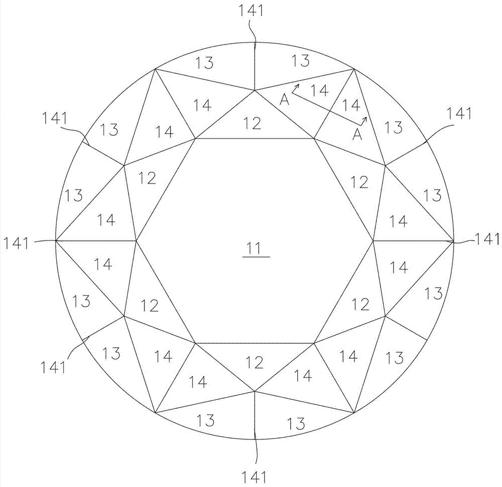 內(nèi)部呈現(xiàn)六心六皇冠效果的鉆石及其加工方法與流程
