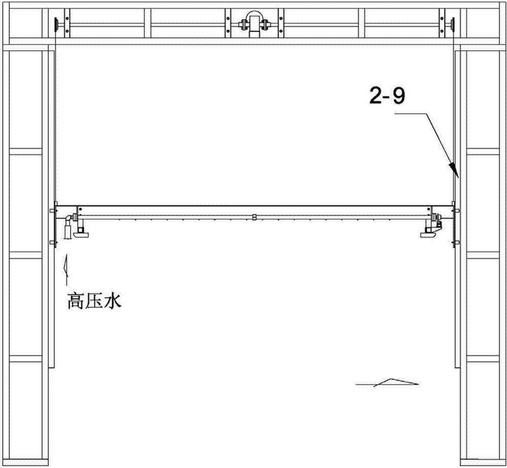 一種具有升降轉(zhuǎn)動(dòng)噴淋裝置的龍門(mén)往復(fù)式大巴洗車機(jī)的制作方法