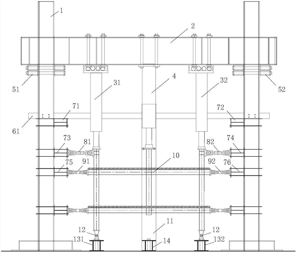 一种空间梁柱子结构抗倒塌性能研究的静力试验装置的制作方法