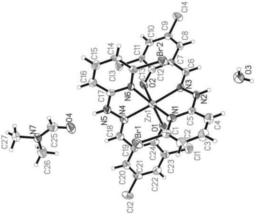 一种3,5‑二氯水杨醛缩‑2‑溴‑6‑肼基吡啶席夫碱锌配合物及合成方法与流程