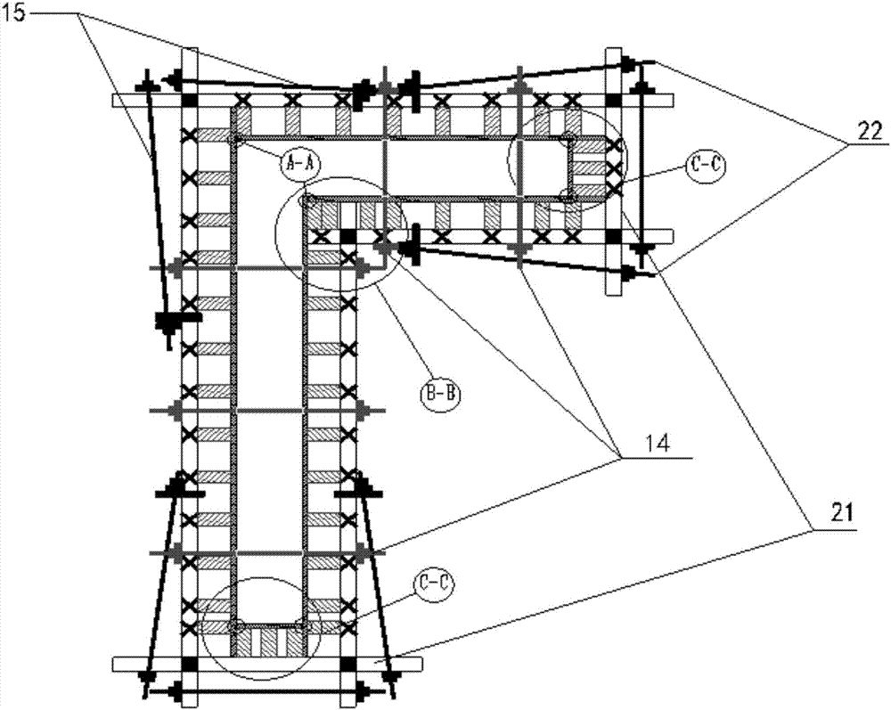 一种L型短肢剪力墙整体浇筑施工的模板加固体系的制造方法与工艺