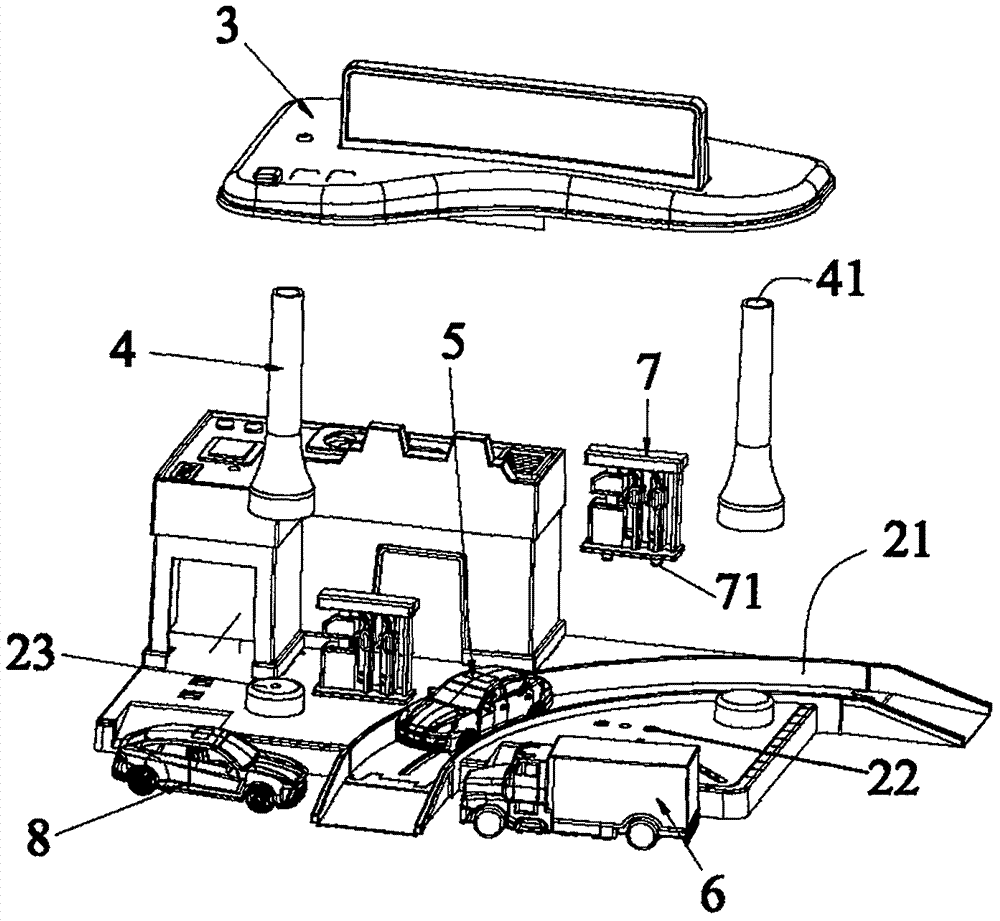 賽車加油站場景玩具包裝結(jié)構(gòu)的制作方法與工藝