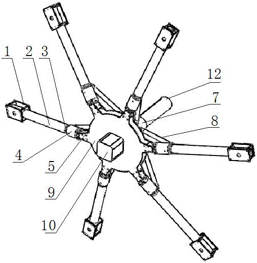 一种可调节无人机机臂倾斜角度的伞折式机架的制作方法与工艺