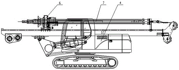 一種發(fā)動(dòng)機(jī)縱向側(cè)置的全液壓小型旋挖鉆機(jī)的制作方法與工藝