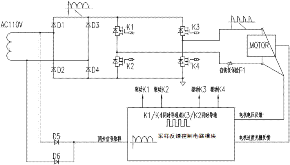 帶正反轉(zhuǎn)的電機調(diào)速控制電路結(jié)構(gòu)的制作方法與工藝