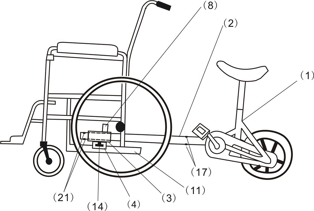 一种组合于轮椅的轮椅脚踏车的制作方法与工艺