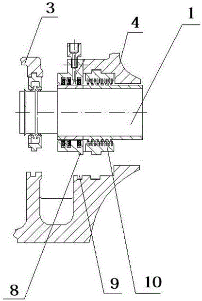 用于离心鼓风机的卡槽式不对称碳环密封装置的制作方法
