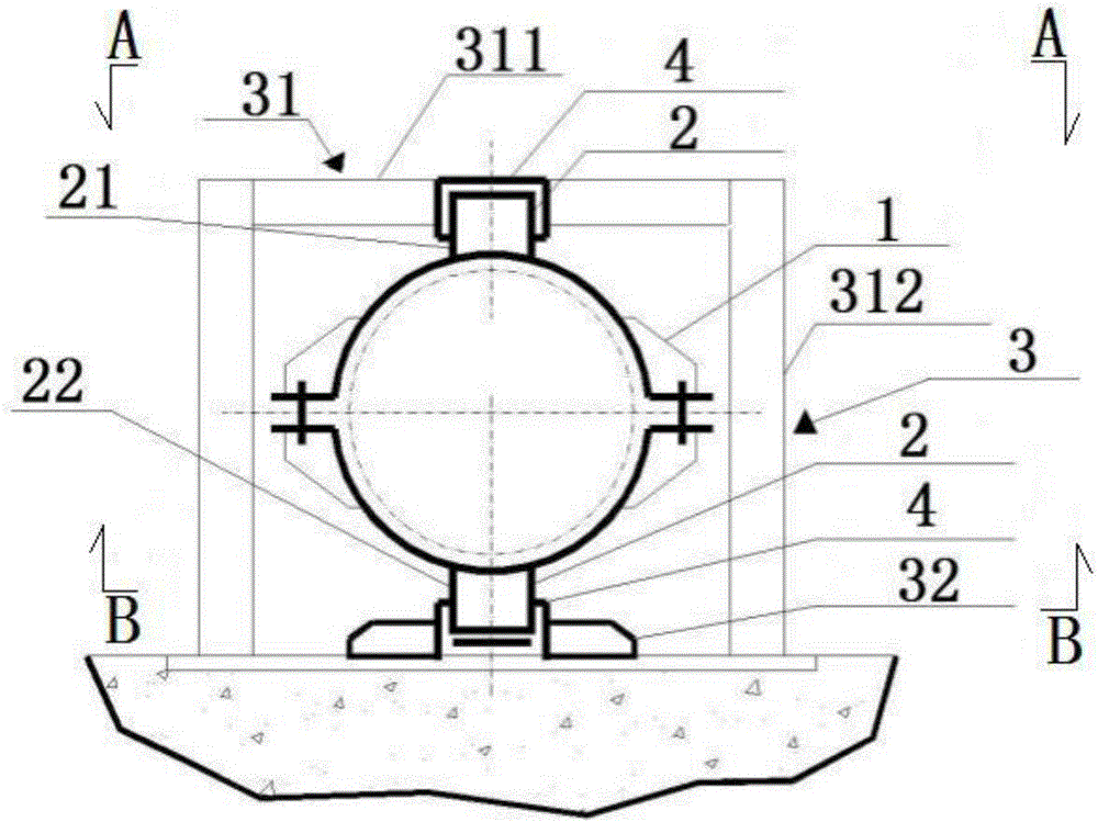 一种热力管道用旋转限位支座及其旋转限位方法与流程
