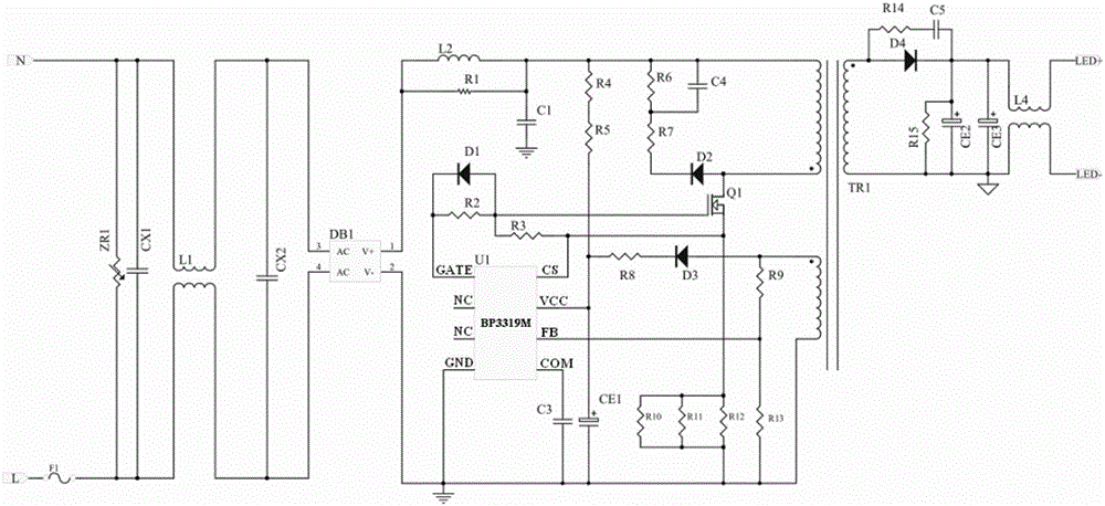 一種抗電磁干擾的LED驅(qū)動電路的制作方法與工藝