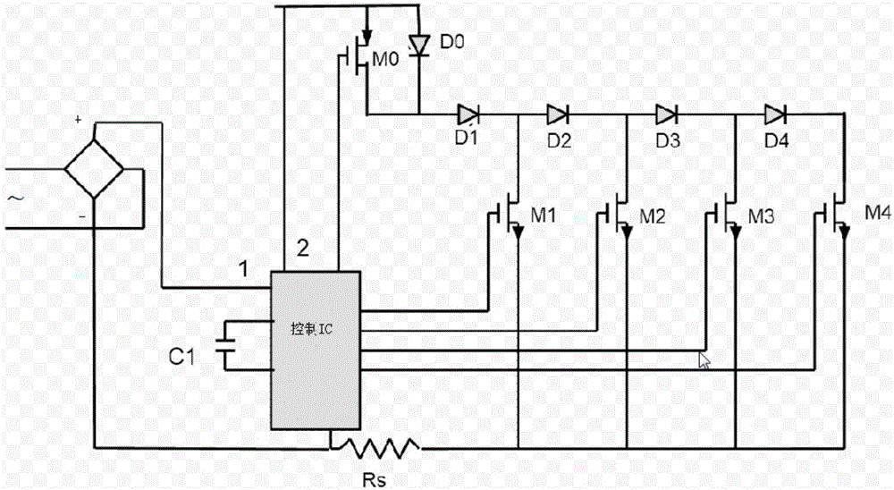 一種低頻閃交流LED電路的制作方法與工藝