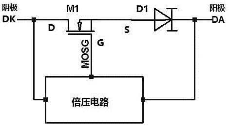 場(chǎng)效應(yīng)管和反向二極管組成的二極管等效電路的制作方法與工藝