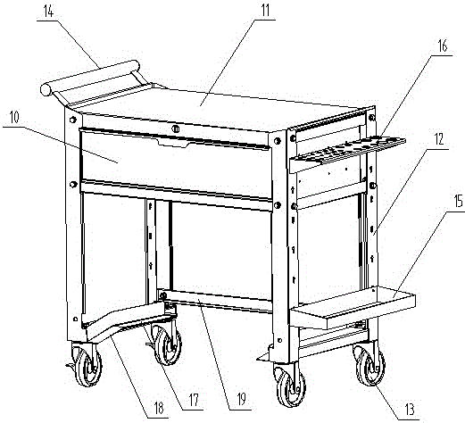 一种带工具箱凳的组合服务车的制作方法与工艺