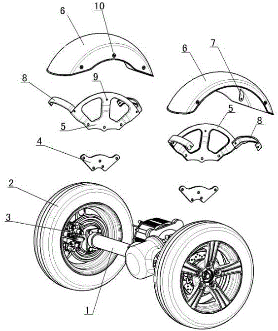 車輪外露車輛的擋泥板安裝機(jī)構(gòu)的制作方法與工藝